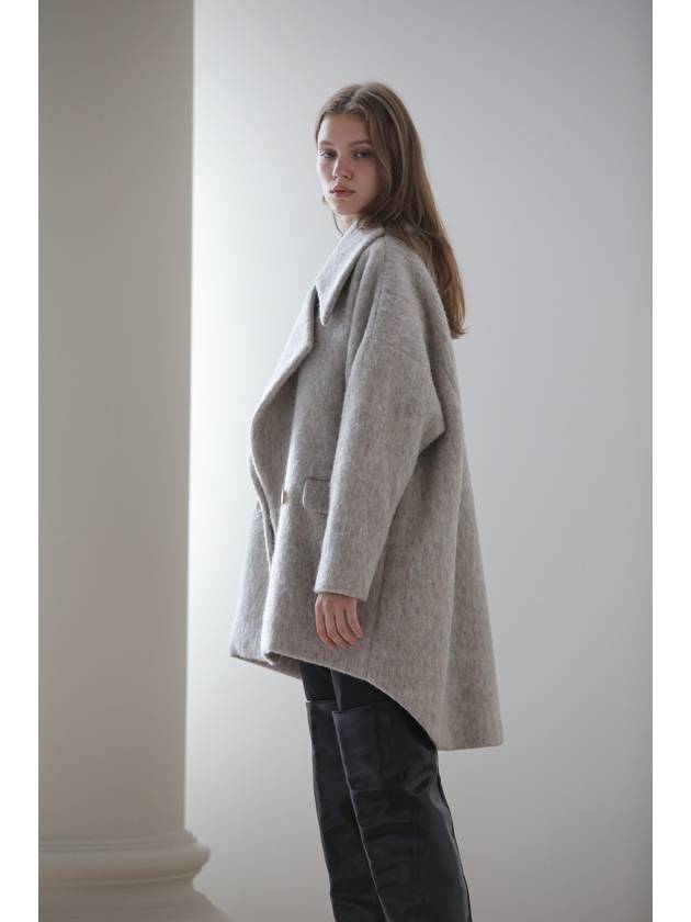 Caisienne loose fit half coat light gray - CAHIERS - BALAAN 3