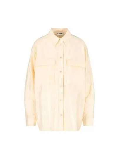 Women's Overshirt Long Sleeve Shirt Pastel Yellow - JIL SANDER - BALAAN 2