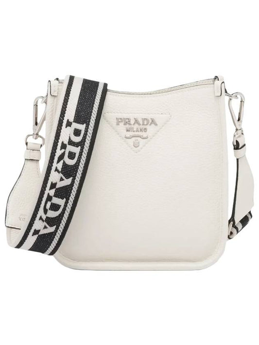 Leather Mini Shoulder Bag White - PRADA - BALAAN 1