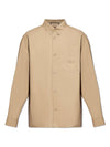 Heavy Cotton Poplin Long Sleeve Shirt Beige - GUCCI - BALAAN 2