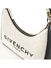 Chain Canvas Small Moon Cut Out Shoulder Bag Beige Black - GIVENCHY - BALAAN.