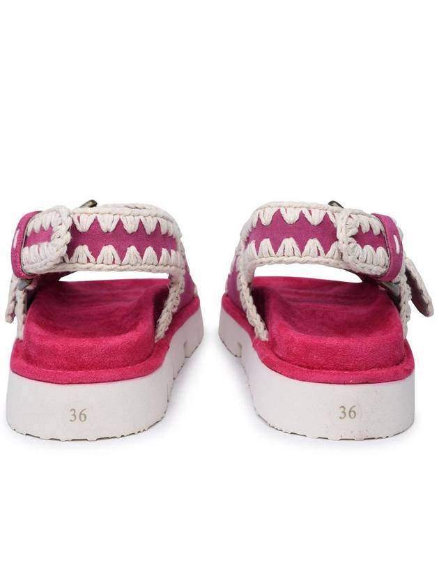 Mou Fuchsia Suede Sandals - MOU - BALAAN 4