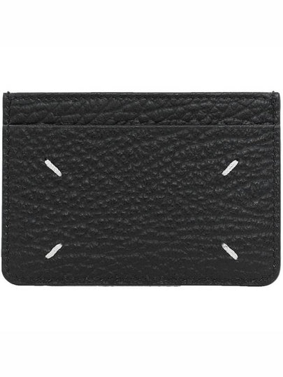 Grain Leather Stitch Card Wallet Black - MAISON MARGIELA - BALAAN 2