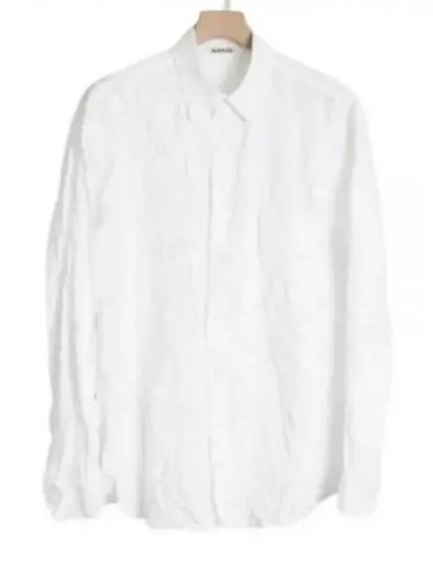 24 WRINKLED WASHED FINX TWILL SHIRT white A24SS02FW Wrinkle Fins - AURALEE - BALAAN 1