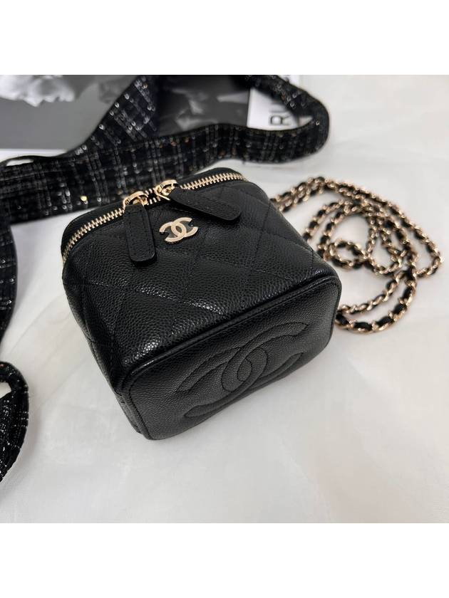 CC Logo Classic Vanity Small Cosmetic Case Mini Bag Black - CHANEL - BALAAN 5