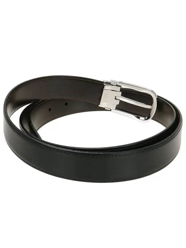 Horseshoe Buckle 30mm Reversible Leather Belt Black Brown - MONTBLANC - BALAAN 3