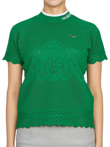 Golf Wear Women s Short Sleeve Knit MLW 3A AB04 GREEN - MARK & LONA - BALAAN 1