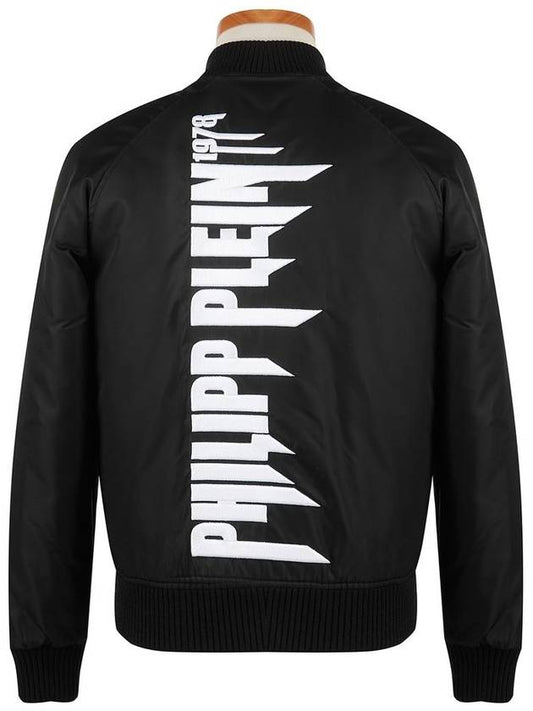 MRB0919 PNY002N 02ROCK PP logo black bomber jacket - PHILIPP PLEIN - BALAAN 1