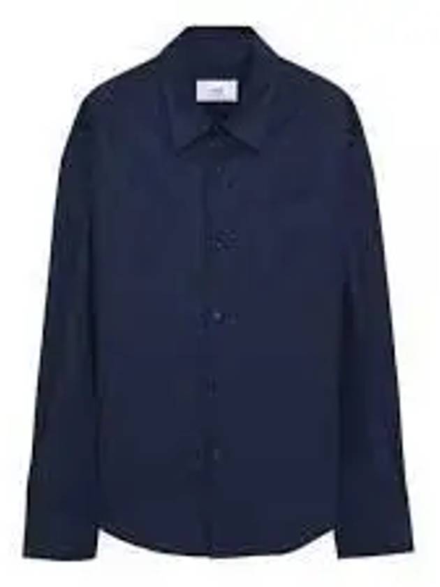 Boxy Fit Long Sleeve Shirt Nautic Blue - AMI - BALAAN 2