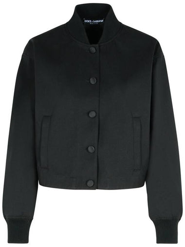 Dolce & Gabbana Black Polyester Blend Bomber Jacket - DOLCE&GABBANA - BALAAN 1