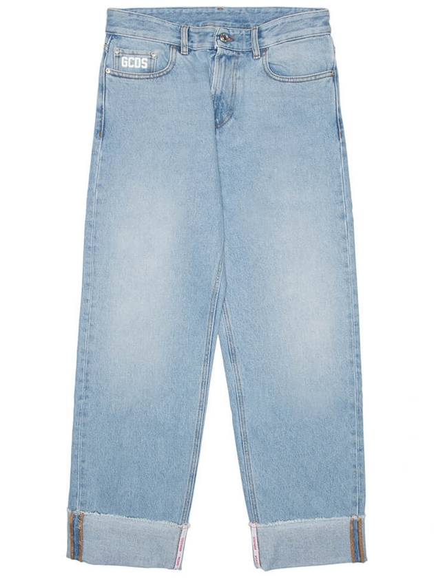 Logo Cuffed Wide Jeans - GCDS - BALAAN 4