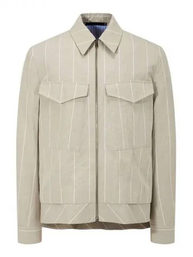 Striped pattern zip up jacket light gray 271282 - PAUL SMITH - BALAAN 1