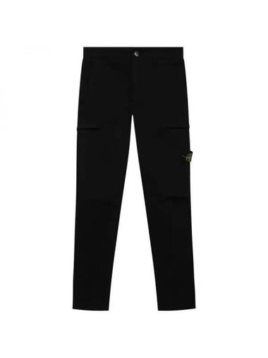 Kids 12Th Anniversary Wappen Cargo Straight Pants Black - STONE ISLAND - BALAAN 1