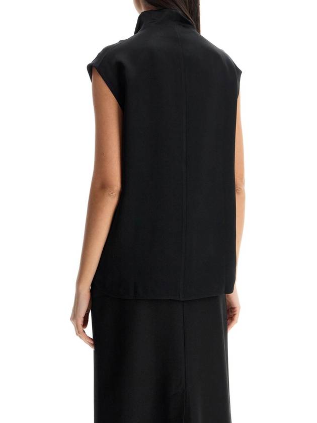 sleeveless black funnel neck top - TOTEME - BALAAN 3