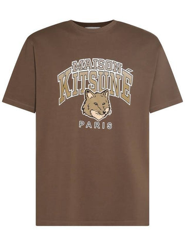 Campus Fox Relaxed Short Sleeve T-Shirt Khaki - MAISON KITSUNE - BALAAN 1