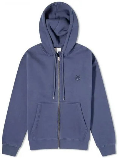 Bold Fox Head Patch Cotton Zip-Up Hoodie Ink Blue - MAISON KITSUNE - BALAAN 2