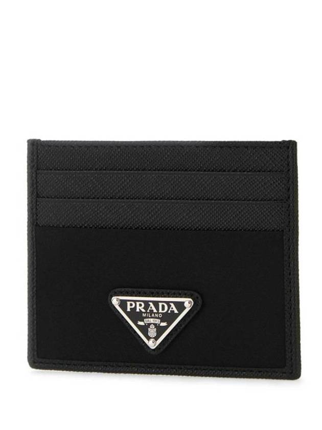 Re-Nylon Saffiano Leather Card Wallet Black - PRADA - BALAAN 3