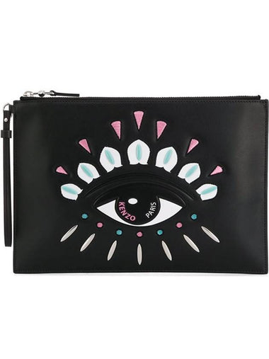 Big Eye Print Clutch Bag Black - KENZO - BALAAN 1