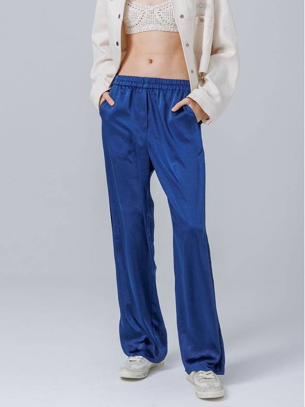 Satin Banding Wide Pants Blue - PAGE STUDIO - BALAAN 4