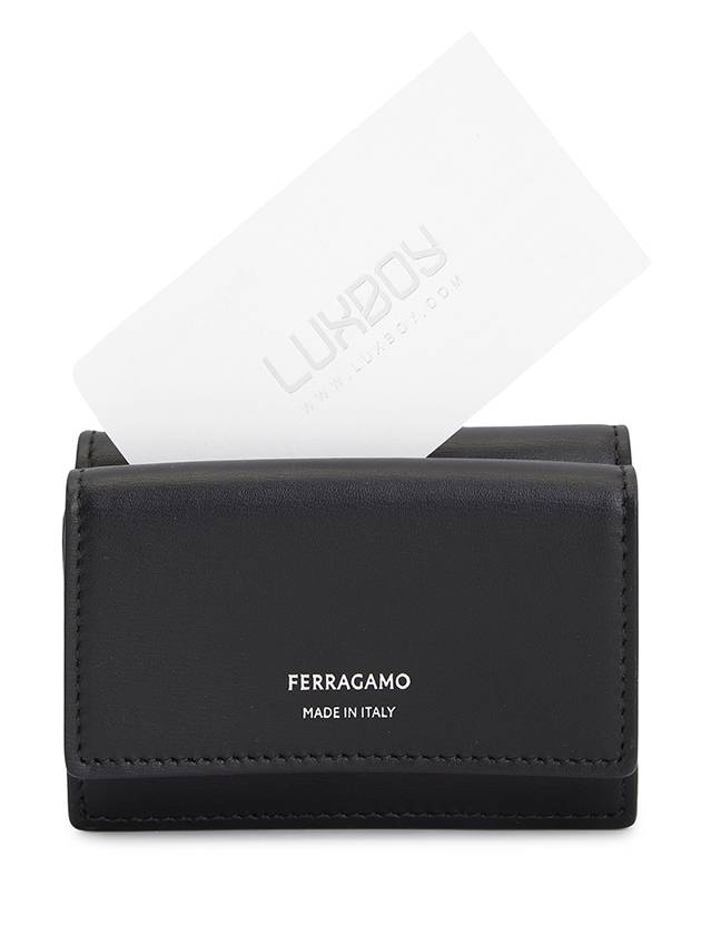 Logo Leather Card Wallet Black - SALVATORE FERRAGAMO - BALAAN 8