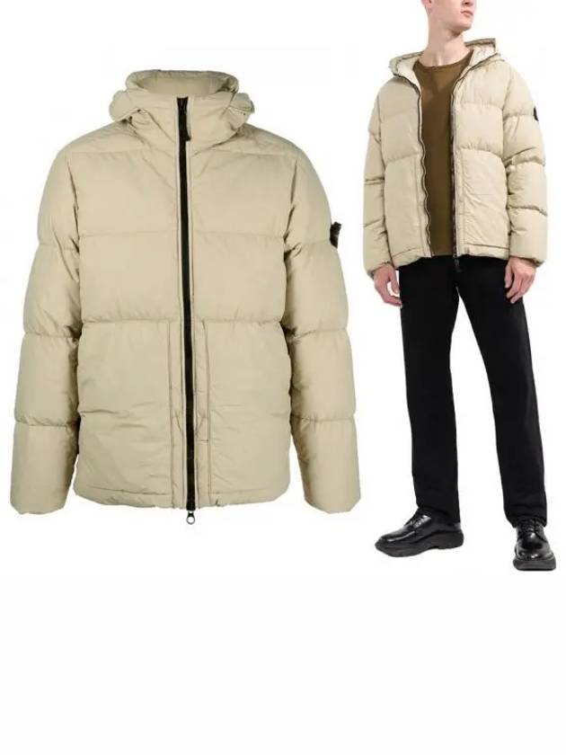 Naslan Light Watro Down Hooded Padding Beige - STONE ISLAND - BALAAN 2