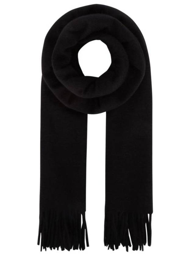 Grande Unita Logo Fringe Muffler Black - LORO PIANA - BALAAN 1