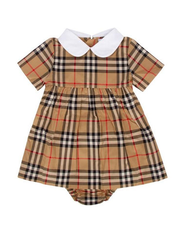 Kids Check Pattern Dress Brown - BURBERRY - BALAAN 1