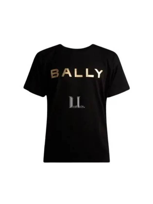 Logo Printed Short Sleeve T-Shirt Black - BALLY - BALAAN 2