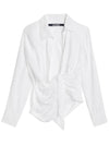 Le Chemise Bahia Twist Shirt White - JACQUEMUS - BALAAN.