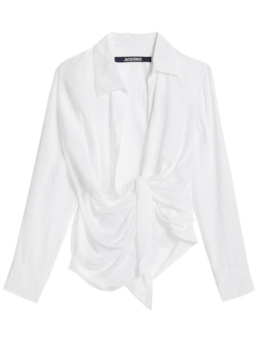 Le Chemise Bahia Twist Shirt White - JACQUEMUS - BALAAN.