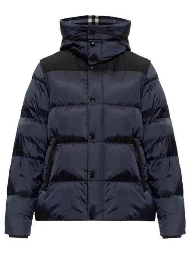 Detachable Sleeve Hooded Short Padding Navy - BURBERRY - BALAAN 2