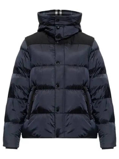 Detachable Sleeve Hooded Short Padding Navy - BURBERRY - BALAAN 2