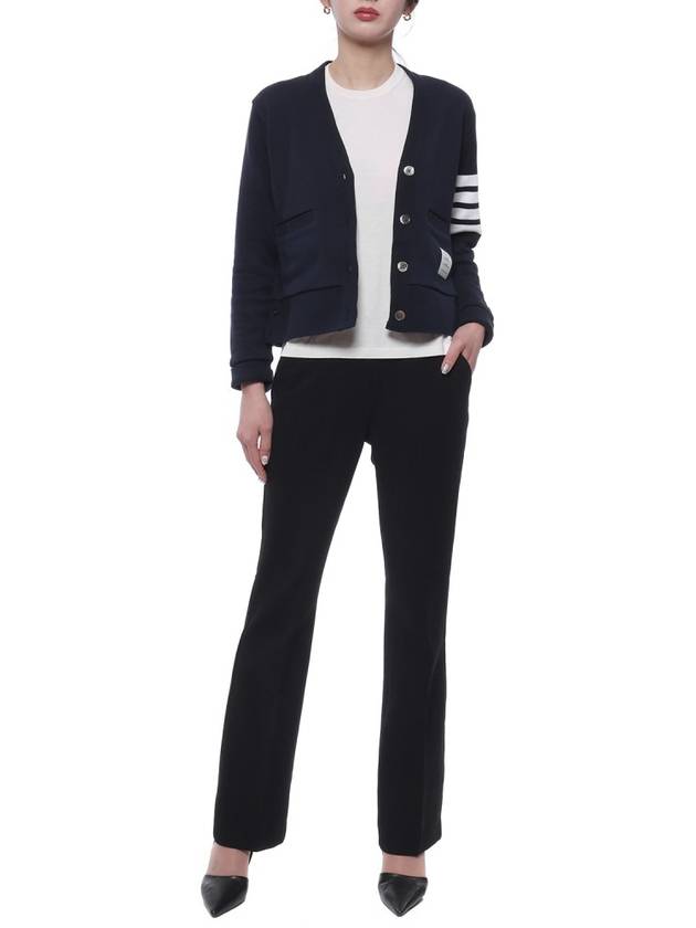 4-Bar Loopback Jersey Cardigan Navy - THOM BROWNE - BALAAN 4