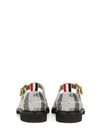 Tartan Check Tweed Ballerina Shoes Medium Grey - THOM BROWNE - BALAAN 4