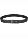 Silver Hardware T Logo Reversible Leather Belt Brown - TOM FORD - BALAAN 9