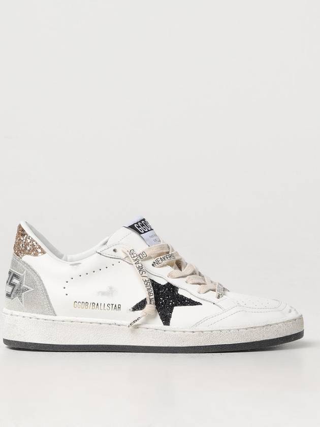 Ball Star Gold Tab Leather Low Top Sneakers White - GOLDEN GOOSE - BALAAN 2