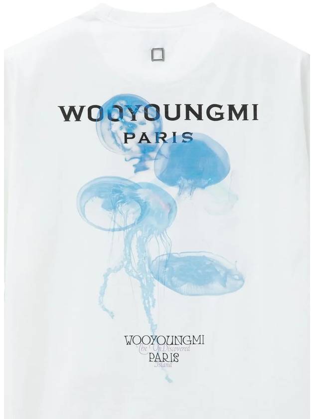 Jellyfish Bag Logo Cotton Short Sleeve T-Shirt White - WOOYOUNGMI - BALAAN 5