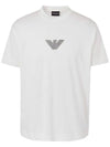 Felt Eagle Patch Tencel Blend Short Sleeve T-Shirt White - EMPORIO ARMANI - BALAAN 3