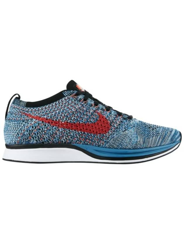 Fly Knit Racer Low Top Sneakers Blue Red - NIKE - BALAAN.
