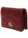 GG Marmont Leather Card Wallet Light Rosso Ancora Red - GUCCI - BALAAN 3