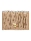 Matelasse Nappa Leather Card Wallet Beige - MIU MIU - BALAAN 2