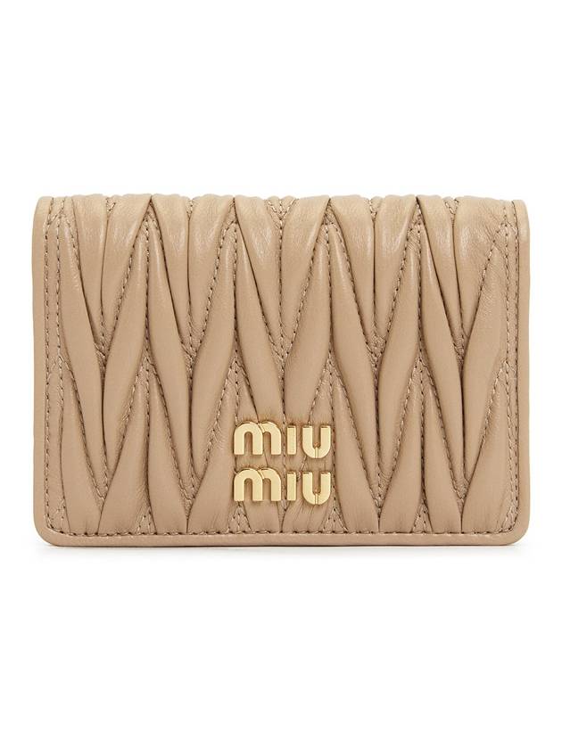 Matelasse Nappa Leather Card Wallet Beige - MIU MIU - BALAAN 2