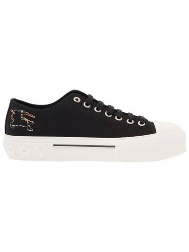 Check Ekd Cotton Low Top Sneakers Black - BURBERRY - BALAAN 1