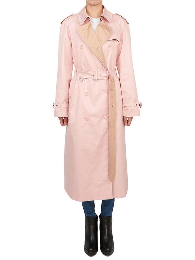 Cotton Gabardine Trench Coat Pink - BURBERRY - BALAAN 5