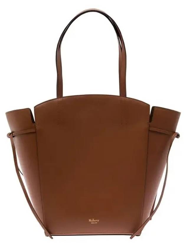 Clovelly Embossed Logo Classic Leather Tote Bag Brown - MULBERRY - BALAAN 2