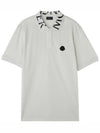 Men's Logo Lettering Collar Short Sleeve Polo Shirt White - MONCLER - BALAAN 2