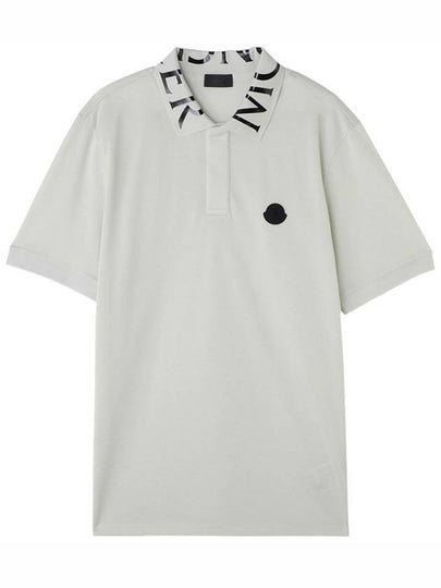 Men's Logo Lettering Collar Short Sleeve Polo Shirt White - MONCLER - BALAAN 2