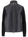 Women's High Neck Wool Padded Cardigan Black - MONCLER - BALAAN 2