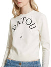 Embroidered Logo Wool Knit Top White - PATOU - BALAAN 4