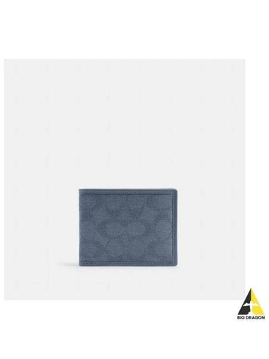 Slim billfold wallet signature jacquard CU888 D61 - COACH - BALAAN 1